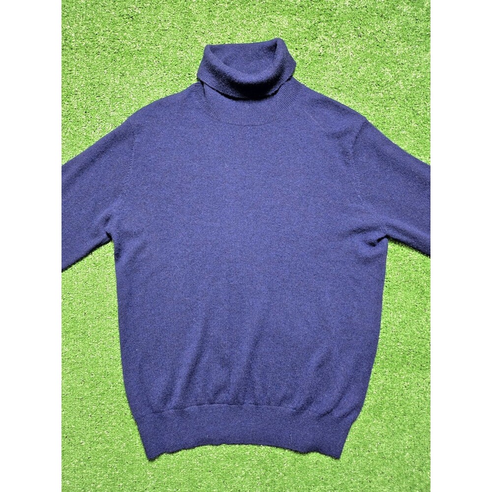 State Cashmere Turtleneck Sweater Pullover – Navy-  Women’s Size Medium